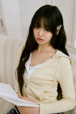 모달 슬릿 후드집업 옐로우