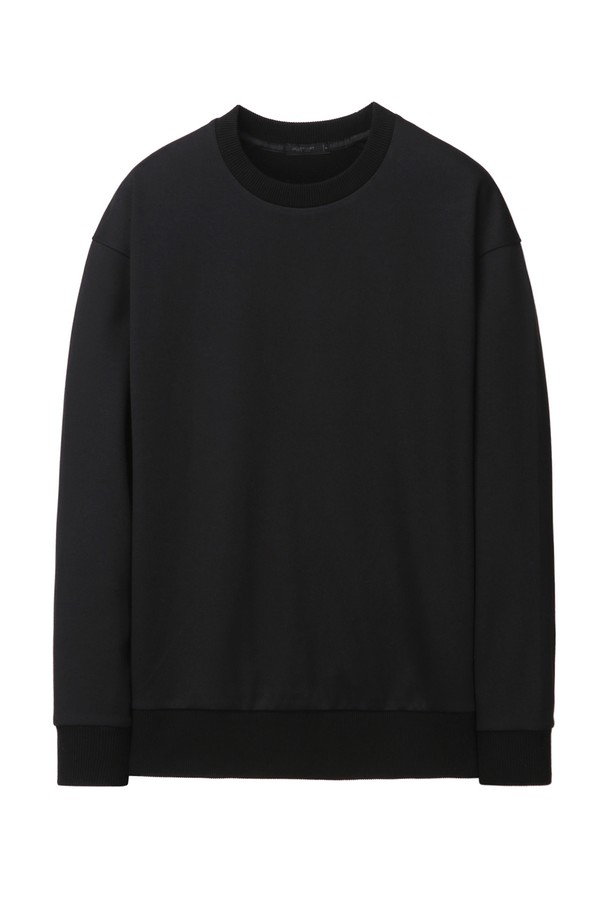 JILLSTUART NEWYORK MEN - 스웨트셔츠 - [Airy-Sweat] 블랙 라운드 스웻셔츠 (JNTS4D101BK)