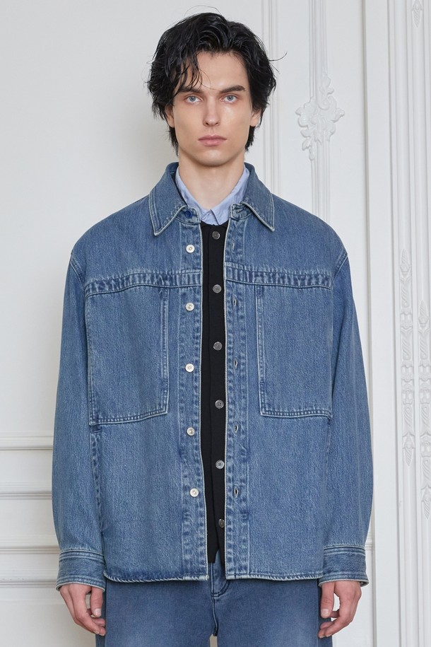 JILLSTUART NEWYORK MEN - 긴팔셔츠 - 블루 Engineer Denim 셔츠 (JNSH4C107B2)