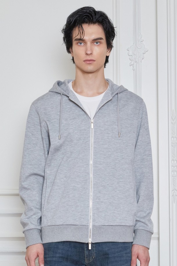 JILLSTUART NEWYORK MEN - 후디 - [Airy-Sweat] 그레이 후드 집업 (JNTS4D102G1)