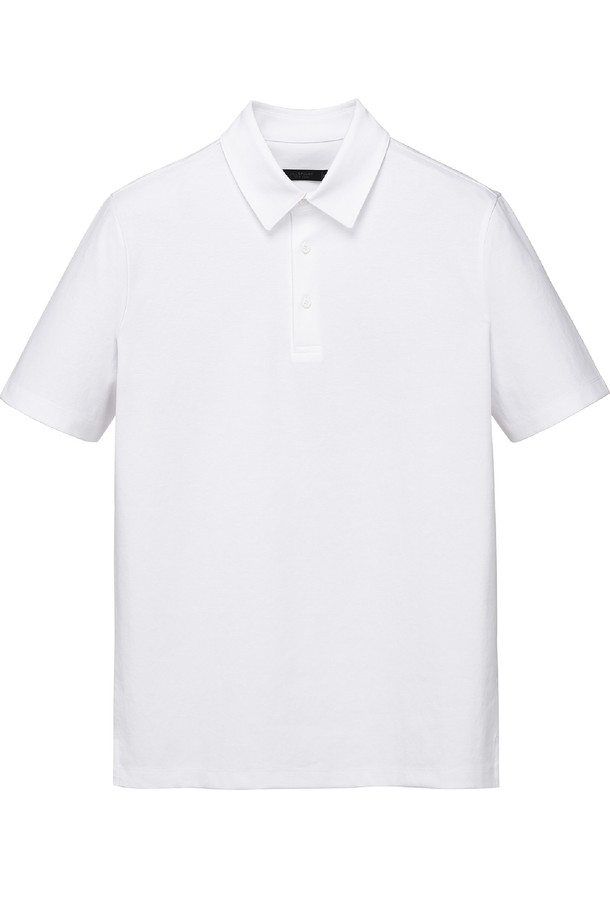 JILLSTUART NEW YORK MEN - 반팔티셔츠 - [GENTLE JERSEY] 화이트 반팔 카라 레귤러핏 티셔츠 (JNTS5B201WT)