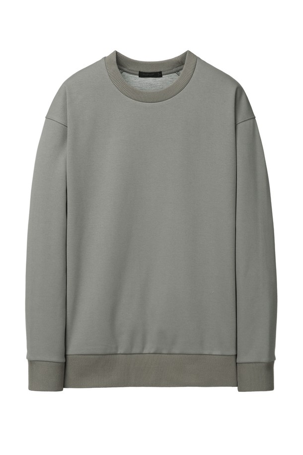 JILLSTUART NEWYORK MEN - 스웨트셔츠 - [Airy-Sweat] 카키 라운드 스웻셔츠 (JNTS4D101K2)