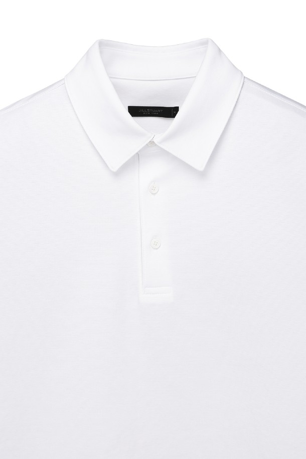 JILLSTUART NEW YORK MEN - 반팔티셔츠 - [GENTLE JERSEY] 화이트 반팔 카라 레귤러핏 티셔츠 (JNTS5B201WT)