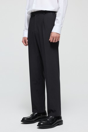 차콜그레이 테이퍼드핏 컴포트 셋업 팬츠 (TNPA4F102CG)