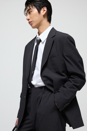 차콜그레이 루즈핏 컴포트 셋업 자켓 (TNJA4F100CG)