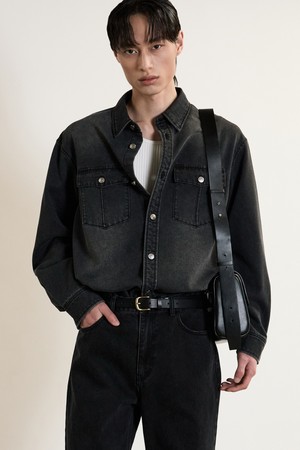 Denim Western Shirt (Washed Gray) TNSH5E103G2