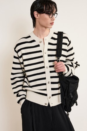 Chunky Wool Knit Cardigan (Ivory) TNSW5E101IV