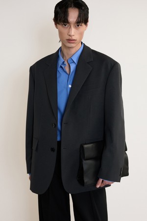 Oversize Single Breasted Jacket (Dark Gray) TNJA5E100G2