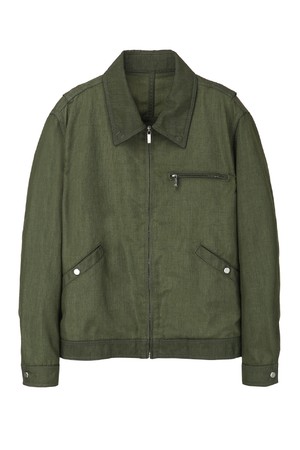 [CORTI] 카키 레귤러핏 가먼트다잉 카라 점퍼 (JNJU5A205K2)