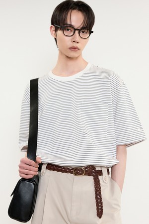 Stripe Pocket T-Shirt (White) TNTS5E202WT