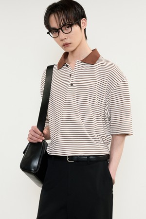 Stripe Polo Shirt (Brown) TNTS5E203W2