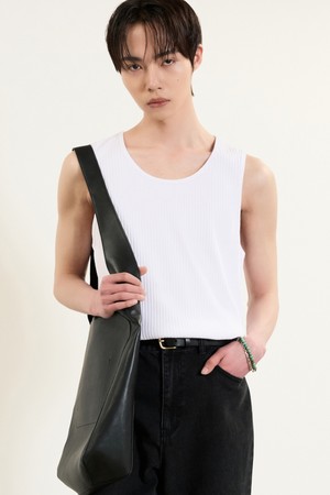 Ribbed Sleeveless (White) TNTS5E208WT