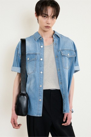 Denim Half Shirt (Light Blue) TNSH5E201B2