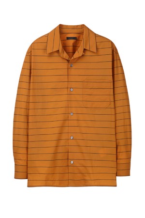 스트라이프 오픈 카라 셔츠 (JNSH5A211O1)