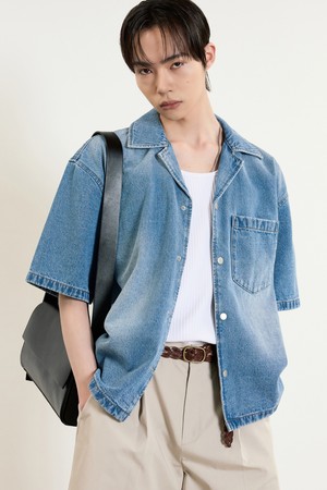 Vintage Denim Over Shirt (Washed Blue) TNSH5E204B2