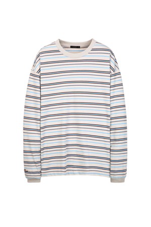 라이트베이지 멀티 스트라이프 긴팔 티셔츠 (JNTS5C109I1)