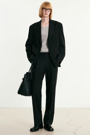 Denim-Like Straight Fit Pants (Black Indigo) TNPA5F110BK