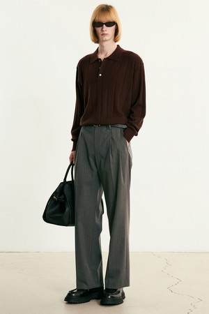 Pin Stripe Wide Pants (Grey) TNPA5F103G2