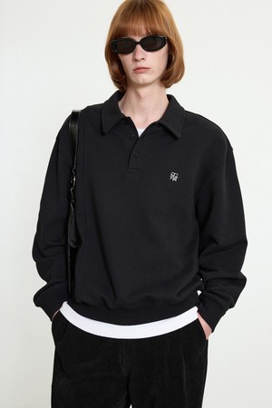 Embroidery Logo Polo Sweatshirt (Black) TNTS5F103BK