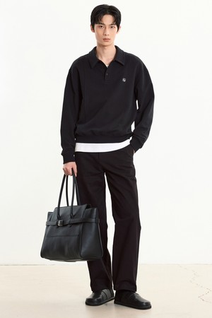 Cotton Wide Pants (Black) TNPA5F105BK