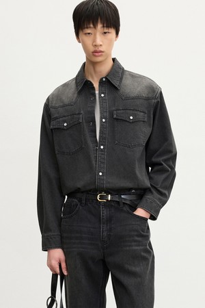 Western Denim Shirt (Washed Grey) TNSH5F106G2