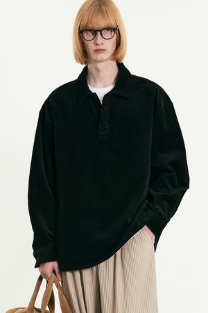 Corduroy Pull-Over Shirt (Black) TNSH5F102BK
