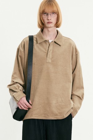 Corduroy Pull-Over Shirt (Beige) TNSH5F102I2