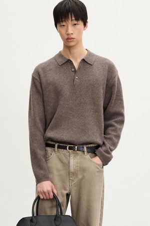 Essential Polo Knit Top (Brown) TNSW5F110W2