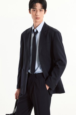 Wool Blended Comfort Jacket (Dark Navy) TNJA5F100N2