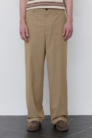 베이지 코튼 패러슈트 팬츠 (JNPA5C112I2)