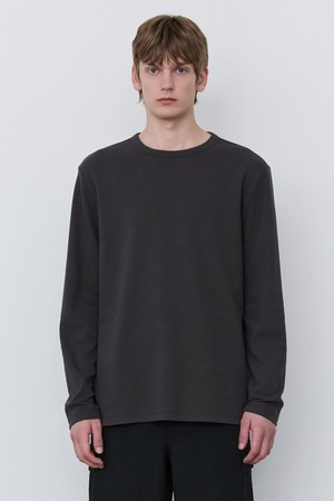 차콜 골지 베이직 라운드 티셔츠 (JNTS5C101CG)