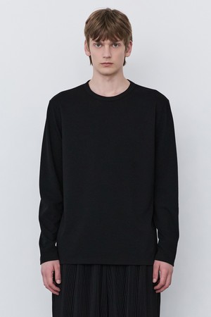 블랙 골지 베이직 라운드 티셔츠 (JNTS5C101BK)