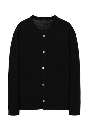 블랙 울 혼방 크루넥 가디건 (JNSW5C103BK)