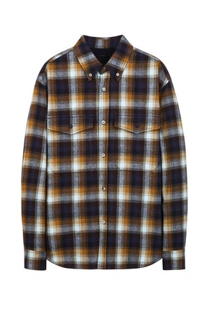 네이비 플란넬 체크 오버핏 셔츠 (JNSH5C214N2)