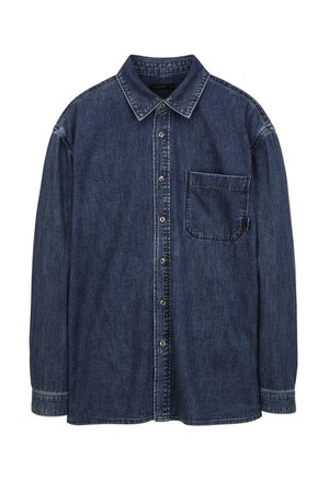 딥블루 워싱 샴브레이 셔츠 (JNSH5C112B3)