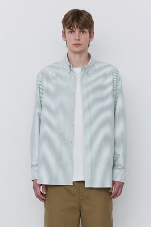 그린 옥스퍼드 스트라이프 버튼다운 셔츠 (JNSH5C107E2)