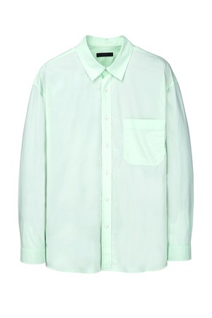 그린 코튼 더블워싱 오버핏 셔츠 (JNSH5C102E1)
