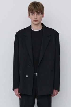 블랙 세미오버 셋업 자켓 (JNJA5C182BK)