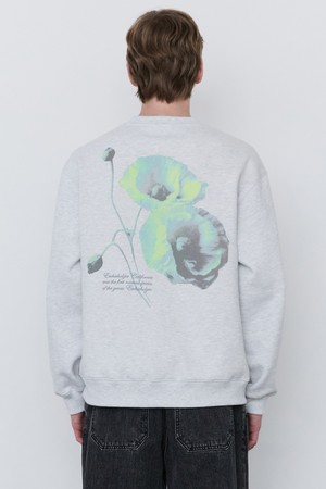 라이트그레이 DISTORTED 플라워 그래픽 스웻 셔츠 (JNTS5C108G1)