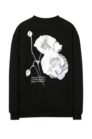 블랙 DISTORTED 플라워 그래픽 스웻 셔츠 (JNTS5C108BK)