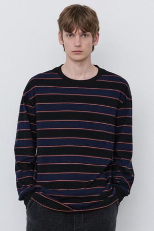 다크네이비 멀티 스트라이프 긴팔 티셔츠 (JNTS5C109N3)
