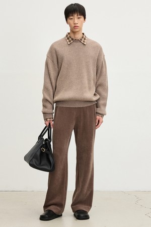 Velvet-knit Wide fit Banding Pants (Taupe Beige) TNPA5F203I2