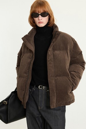 European-goose Corduroy Down Jumper (Brown) TNJU5F206W2