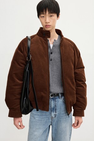 European-goose Corduroy Herrington down Jumper (Brown) TNJU5F205W2