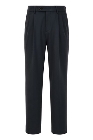 [RIOPELE] 터콰이즈 블루 컴포트 투턱 테이퍼드 슬렉스 (JNPA5C201T3)