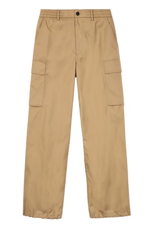 베이지 코튼 밴딩 와이드 카고 팬츠 (JNPA5C211I2)