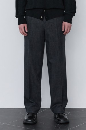 [BONOTTO] 다크네이비 헤링본 와이드 셋업 팬츠 (JNPA5C283N3)