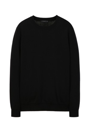 블랙 울 릴렉스 크루넥 니트 (JNSW5D201BK)