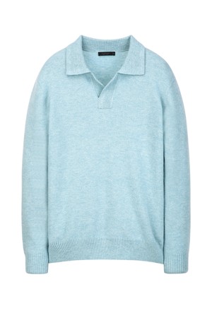 라이트그린 울 100% 홀가먼트 오픈카라 니트 (JNSW5D203E1)