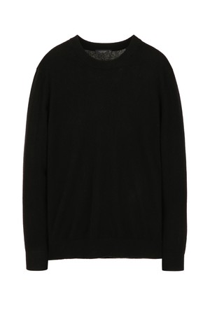 블랙 캐시미어 100% 라운드넥 니트 (JNSW5D204BK)